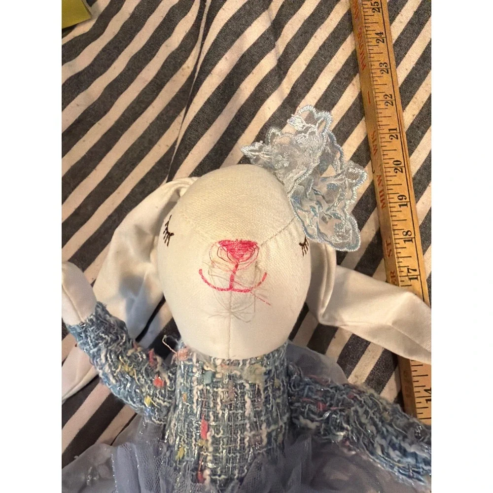 Cupcakes and Cashmere Ballerina Bunny Plush Doll Blue Tutu Lace Crown 24 Inch